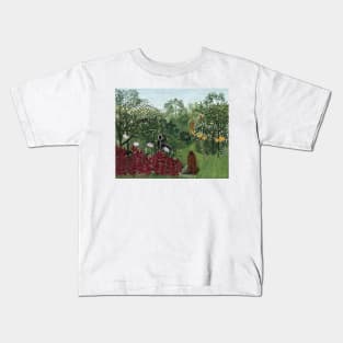 Tropical Forest with Monkeys by Henri Rousseau Kids T-Shirt